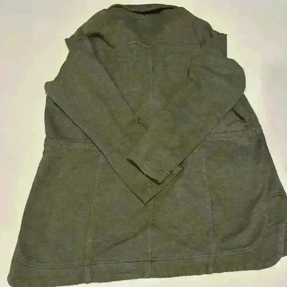 Torrid TerryCloth Olive Green Military Jacket Size 12 (Size 0) - Picture 2 of 5